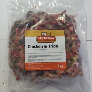 Chicken and tripe go for raw
