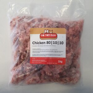 chunks chicken 80/10/10 go for raw