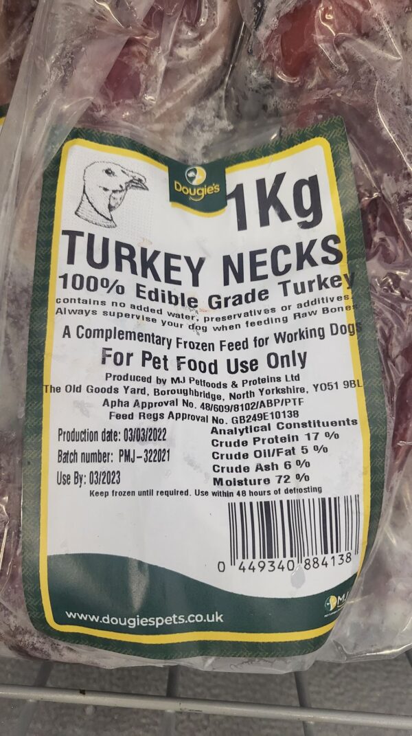 Turkey necks go for raw