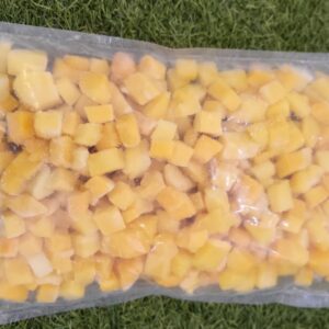 Frozen mango pieces go for raw